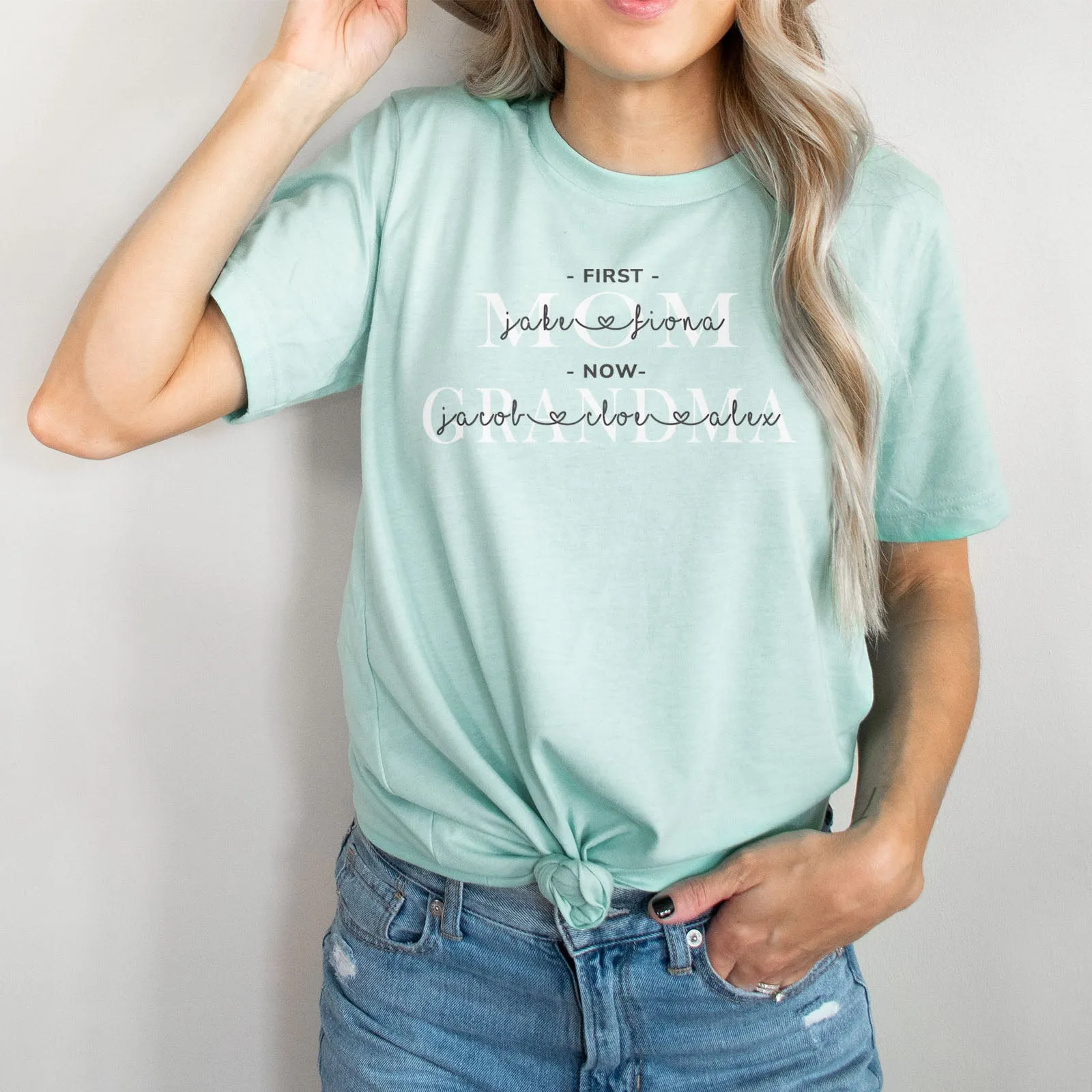 First Mom | Now Grandma Personalized Tee