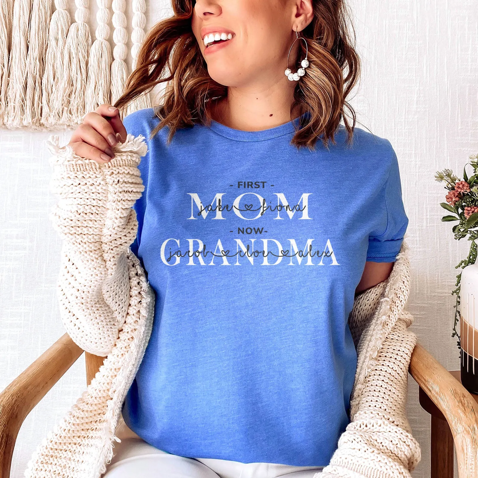 First Mom | Now Grandma Personalized Tee