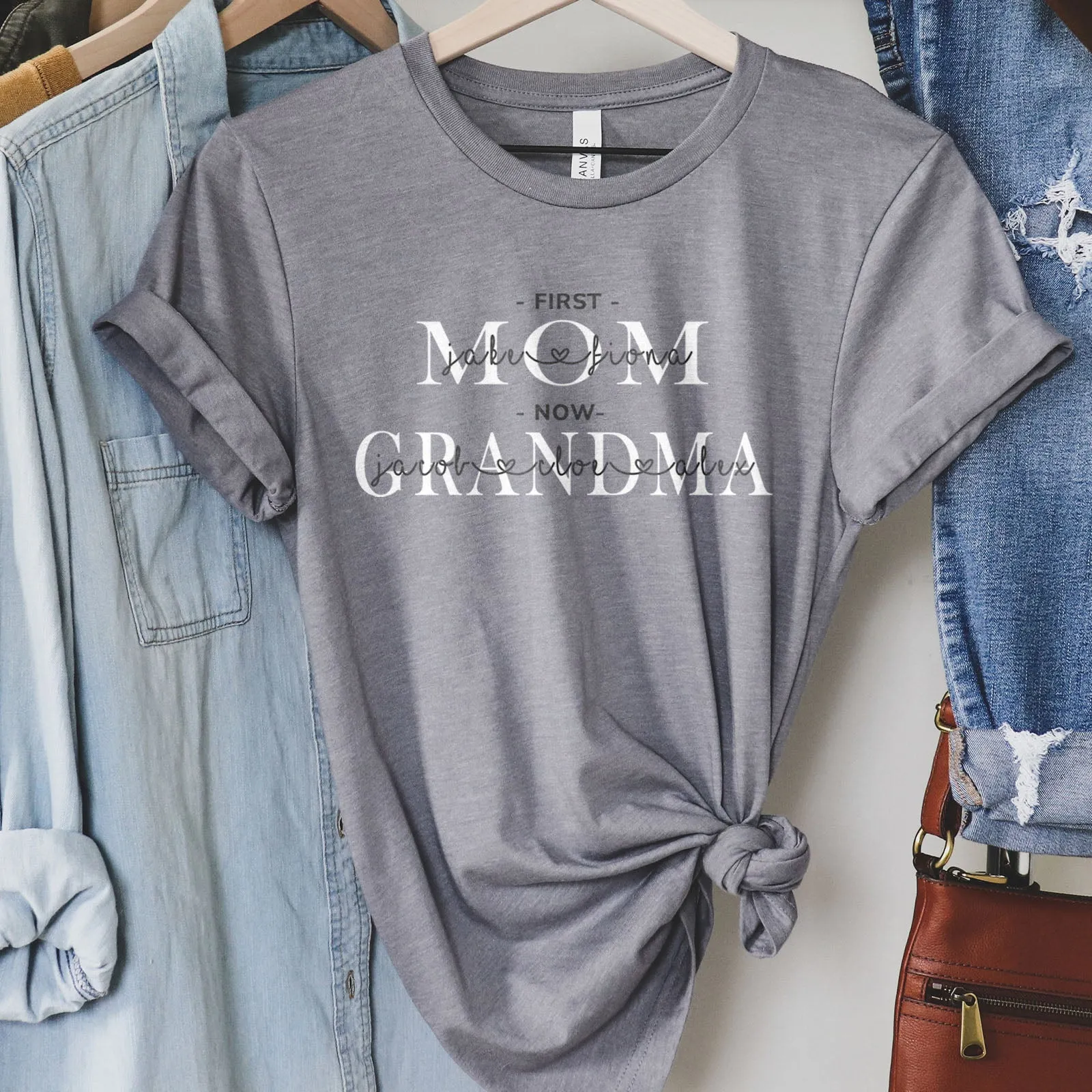 First Mom | Now Grandma Personalized Tee