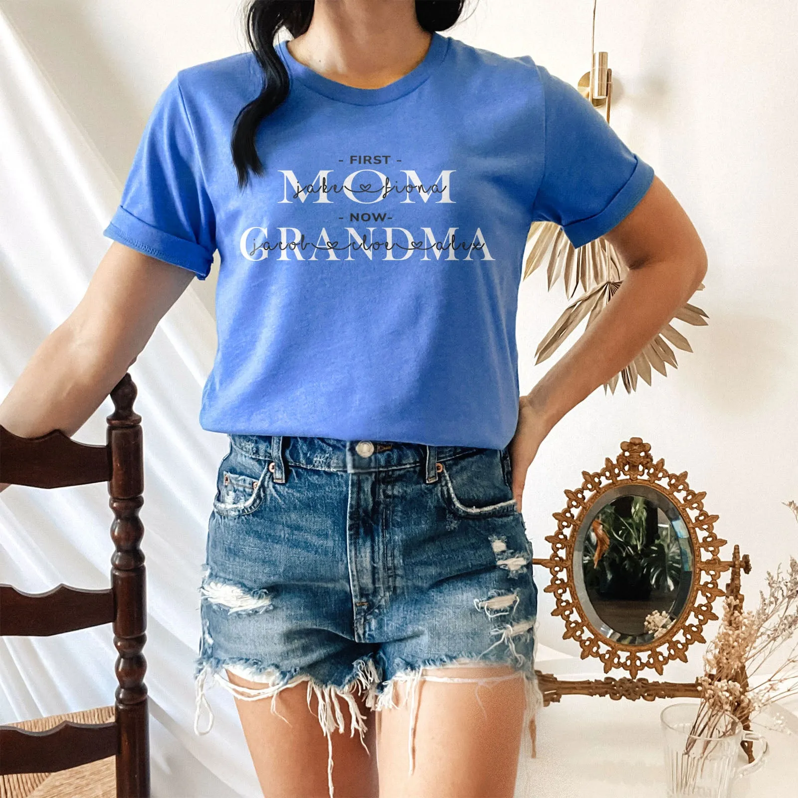 First Mom | Now Grandma Personalized Tee