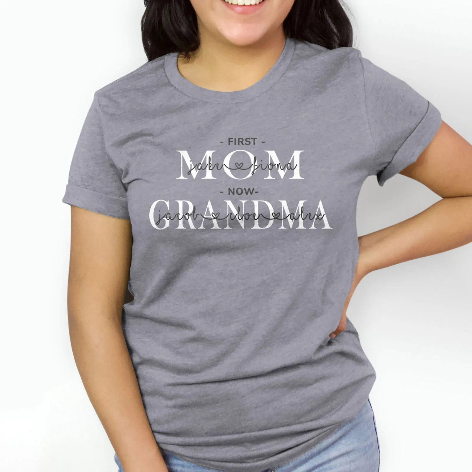 First Mom | Now Grandma Personalized Tee