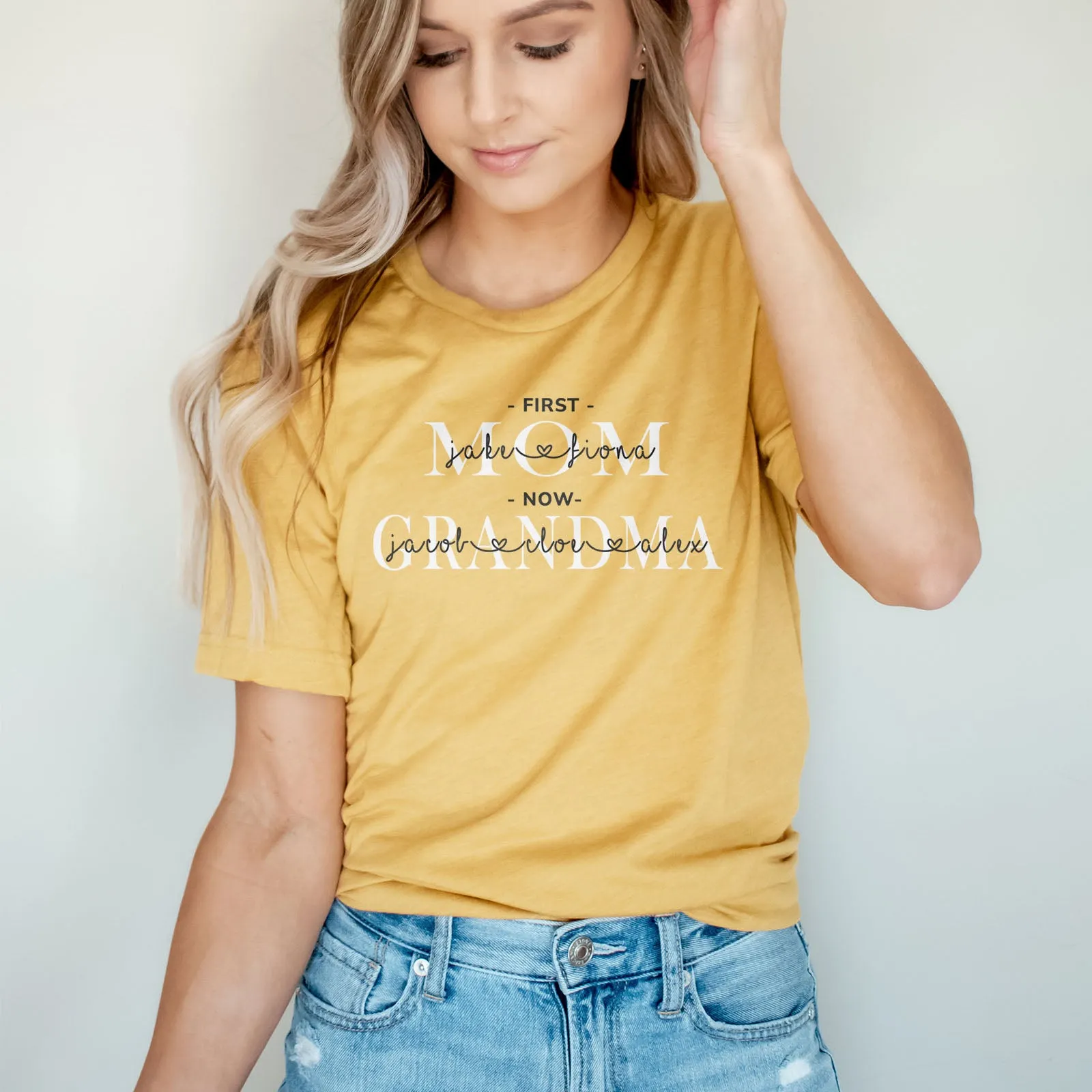 First Mom | Now Grandma Personalized Tee