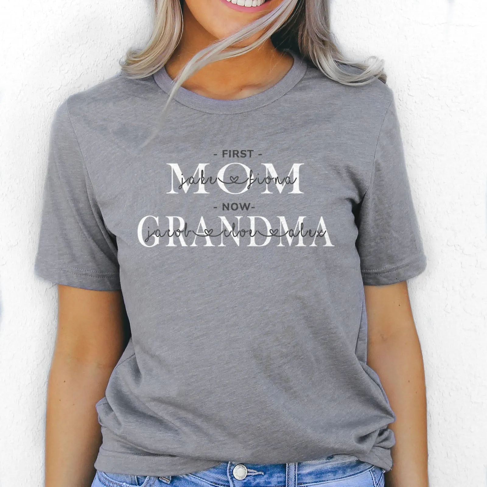 First Mom | Now Grandma Personalized Tee