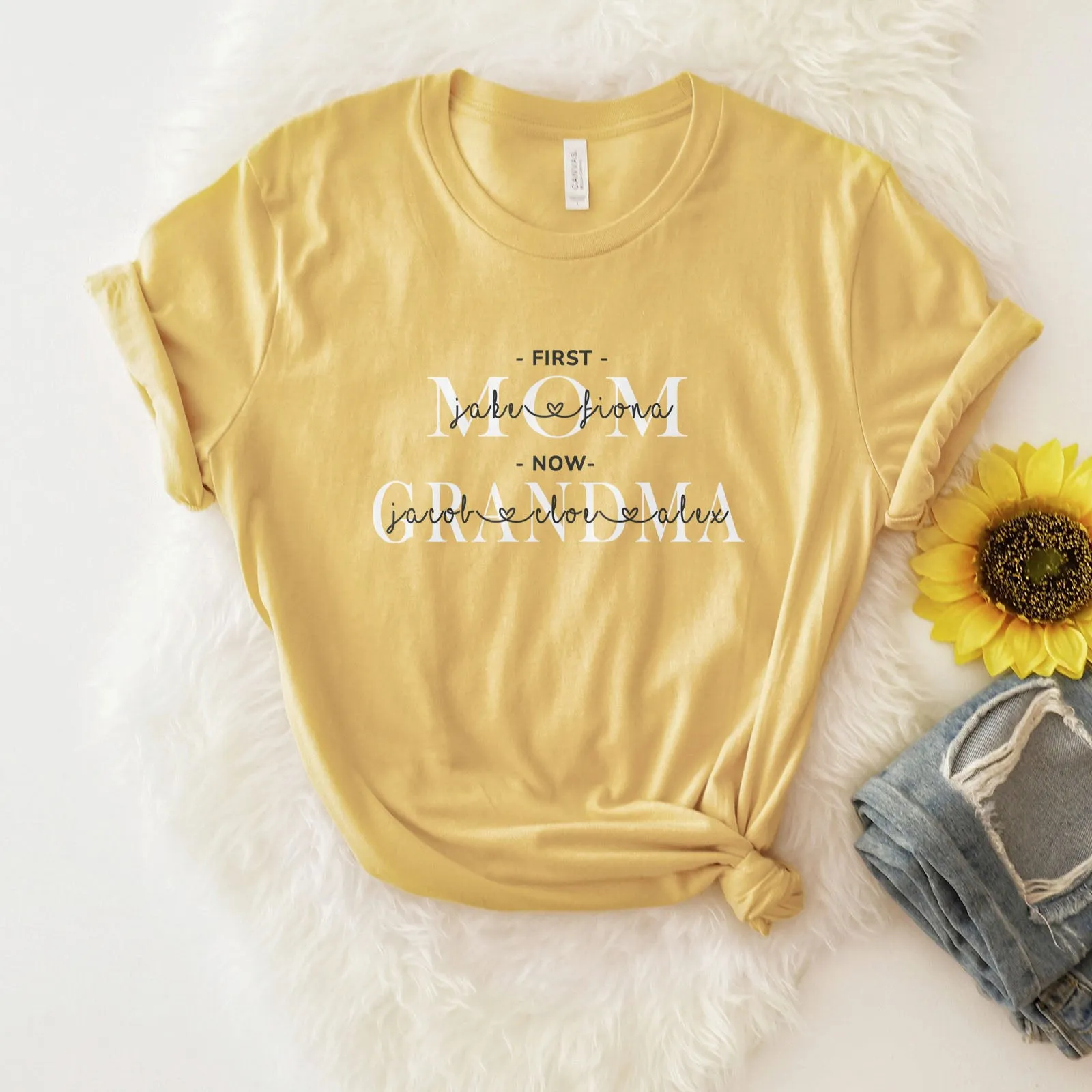 First Mom | Now Grandma Personalized Tee