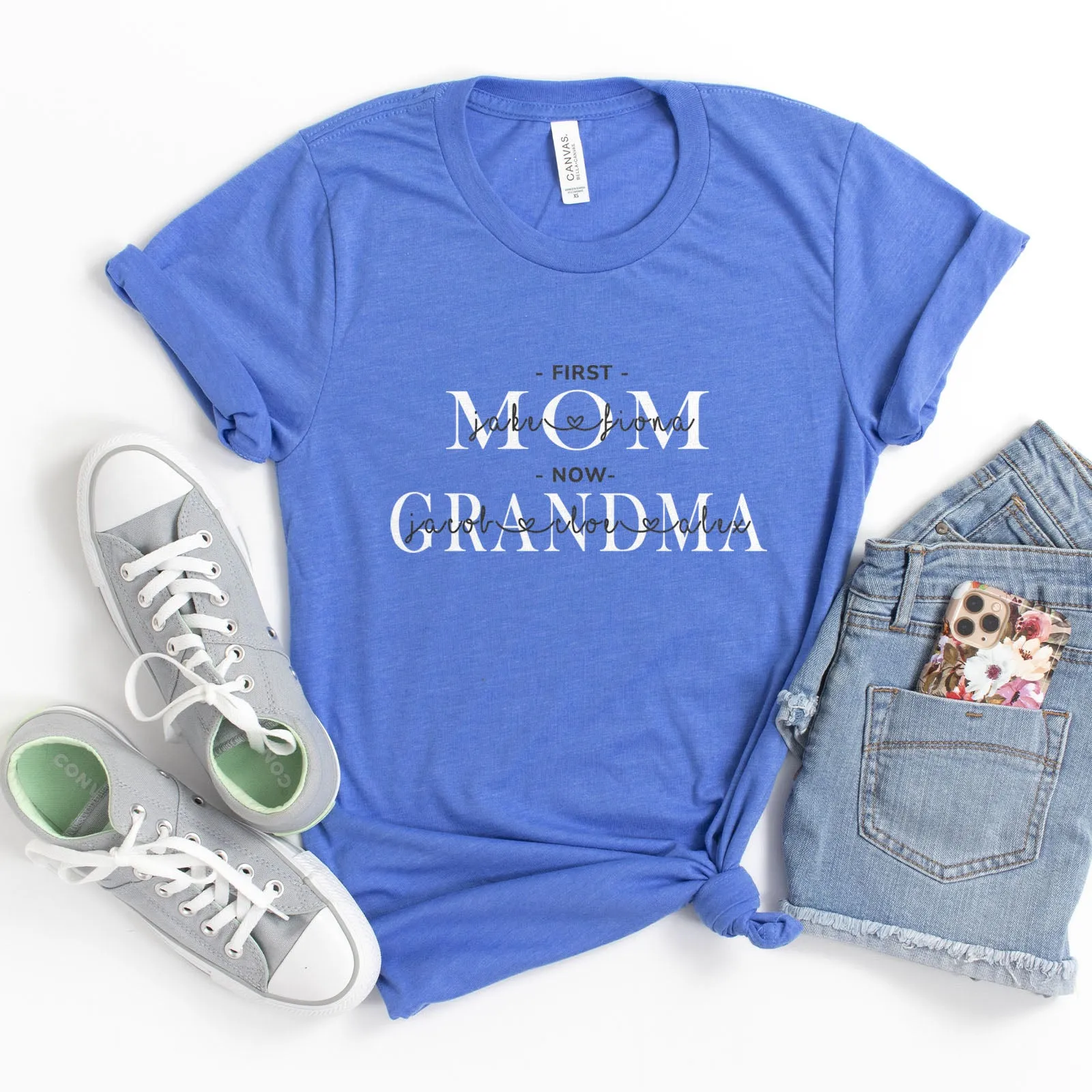 First Mom | Now Grandma Personalized Tee