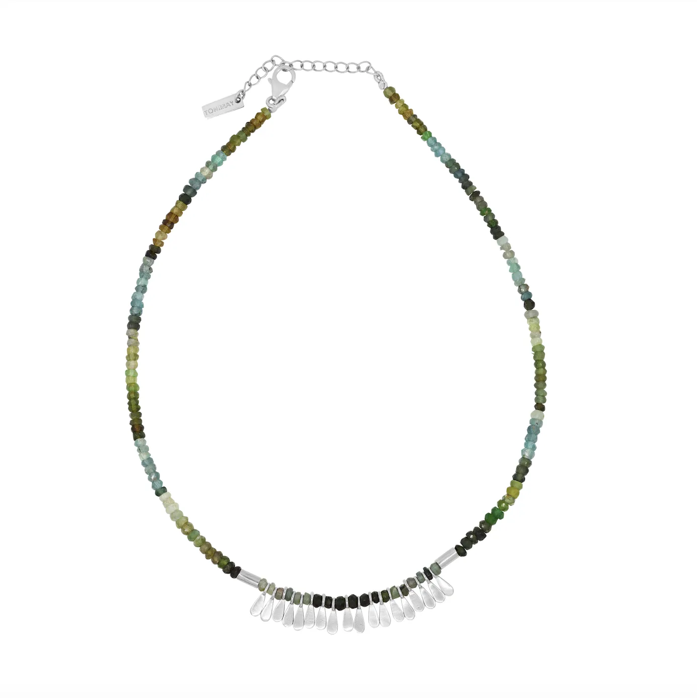 Flora Tourmaline Silver Tassel Necklace