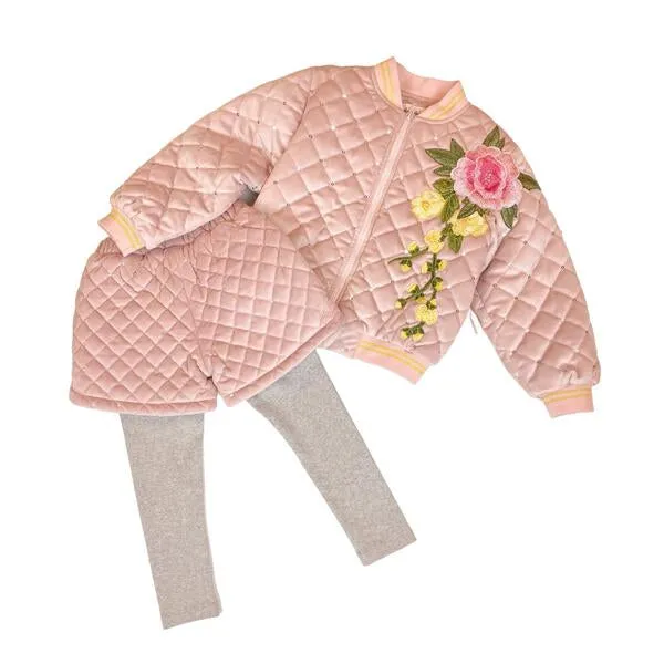 Floral Embroidered Quilted Jacket