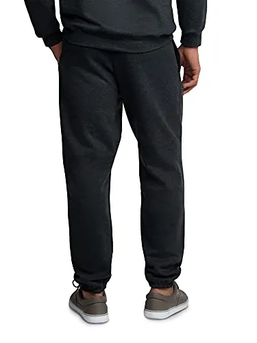 Fruit of the Loom mens Eversoft Fleece & Joggers (Regular Big Man) Sweatpants, Elastic Bottom - Black Heather, Large US