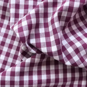 Gingham Yarn Dyed Cotton - Burgundy Plum