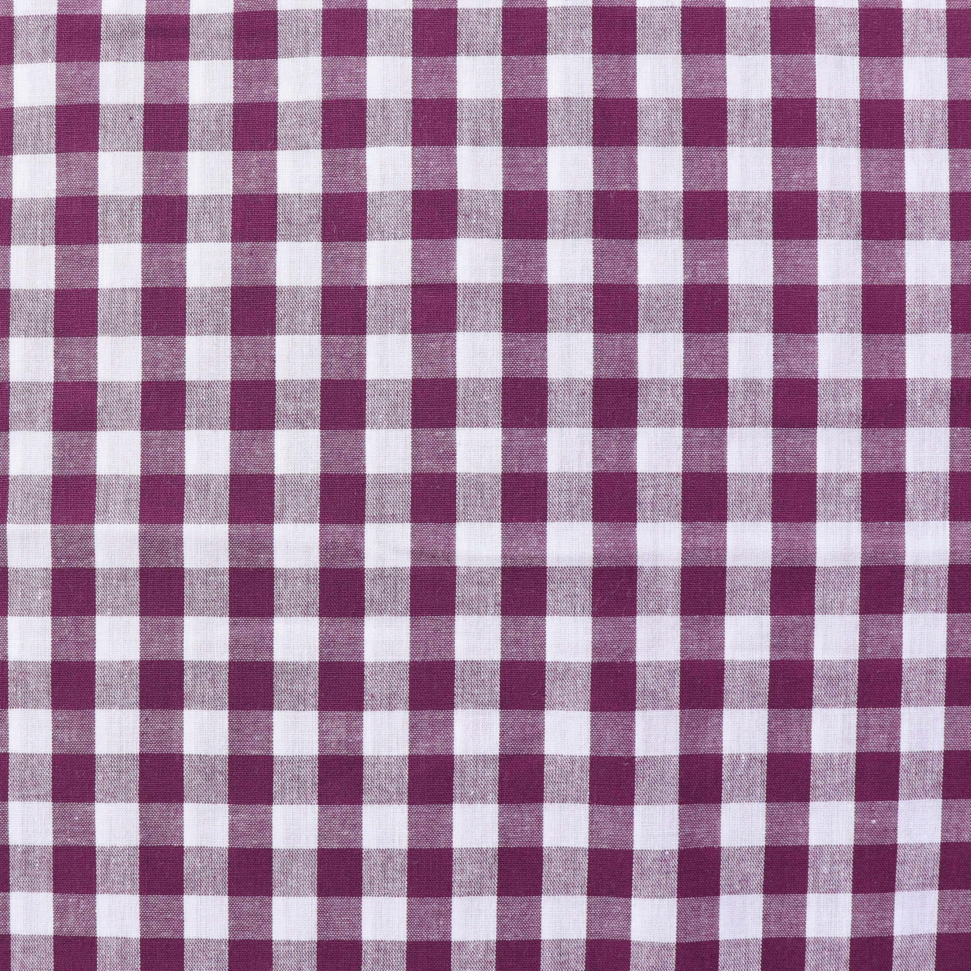 Gingham Yarn Dyed Cotton - Burgundy Plum