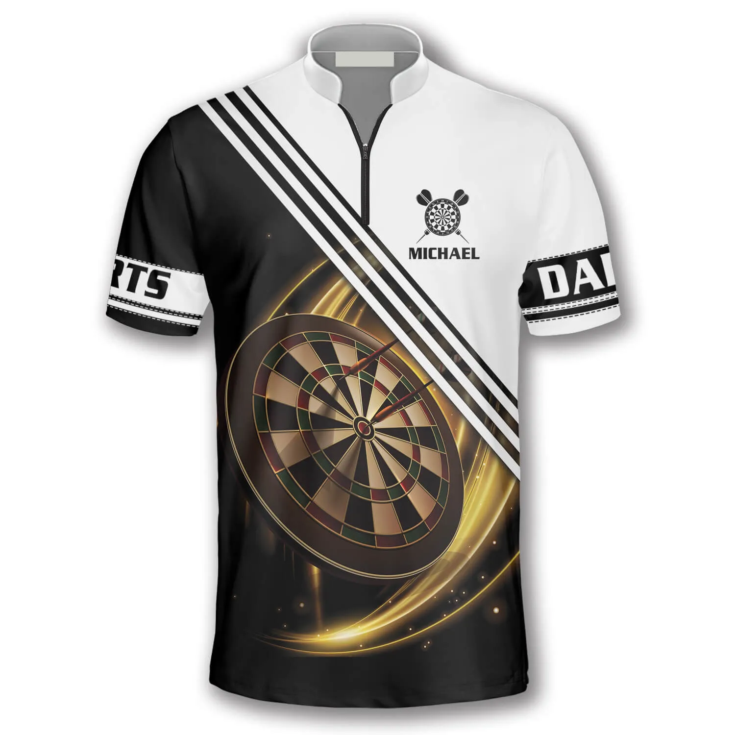 Golden Darts Board Custom Darts Jerseys For Men, Personalized Dartboard Pattern Dart Shirt