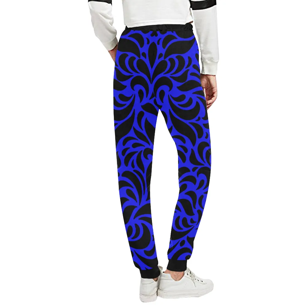 GORGIOUS LEAF BLUE Women's All Over Print Sweatpants