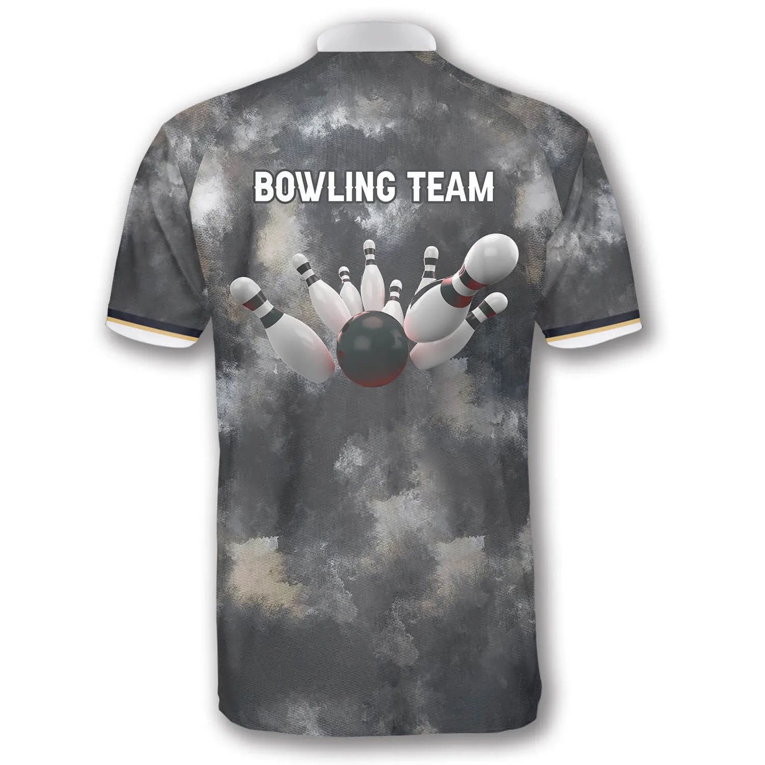 Grey Tie Dye Custom Bowling Jerseys for Men, Idea Gift for Bowler, Bowling Tie Dye Shirt