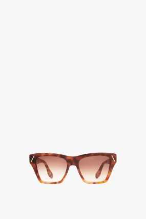 Guilloche Frame Sunglasses In Dark Havana Fade