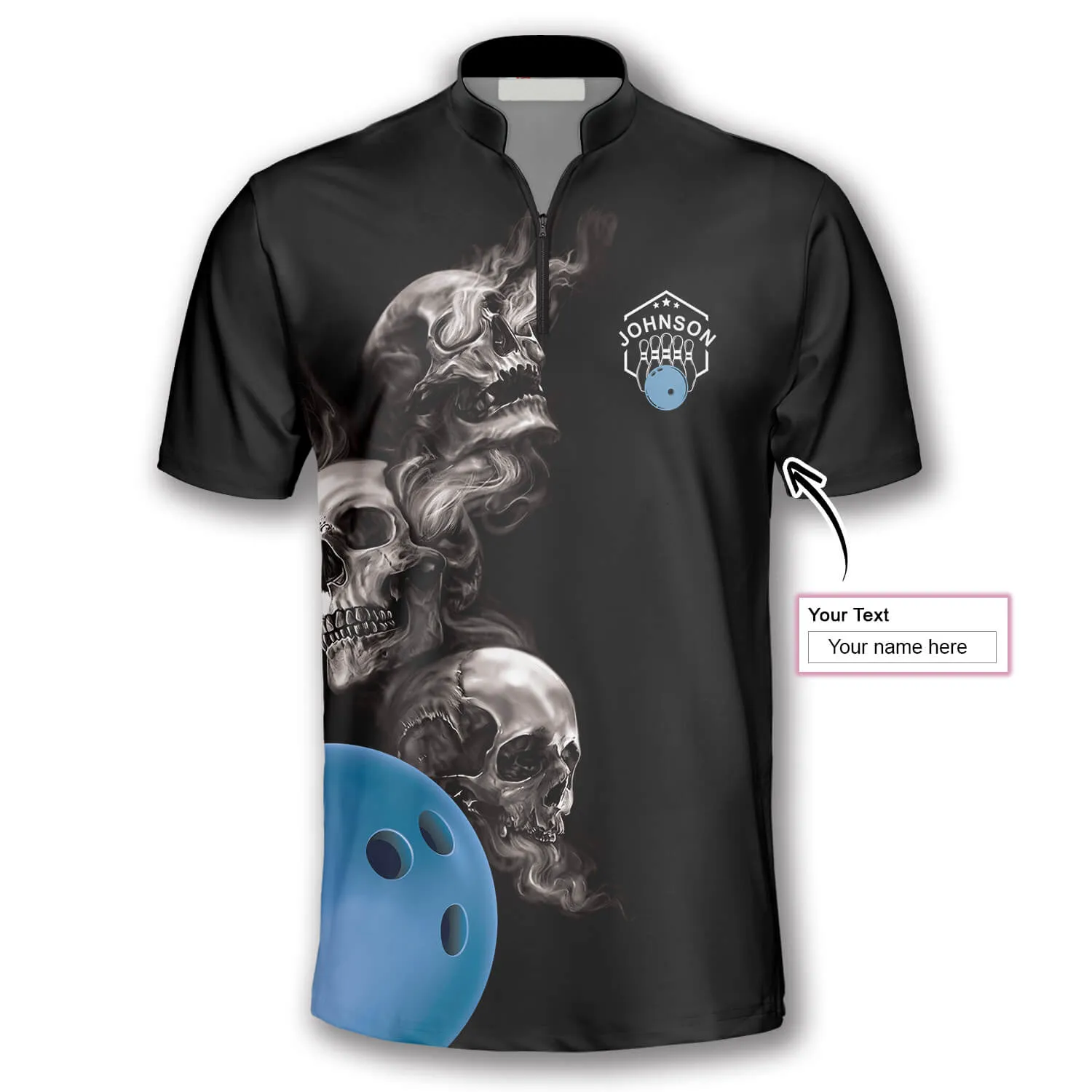 Hello Darkness My Old Friend Custom Bowling Jerseys for Men, Reaper Bowling Shirt, Skull Bowling Shirt