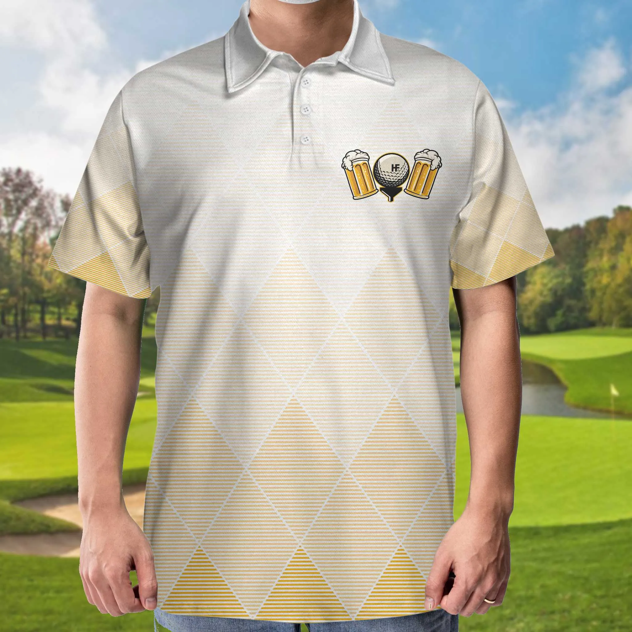 I Drink I Drive And I Know Things Argyle Pattern Golf Polo Shirt, Golf Shirt For Beer Lovers Coolspod