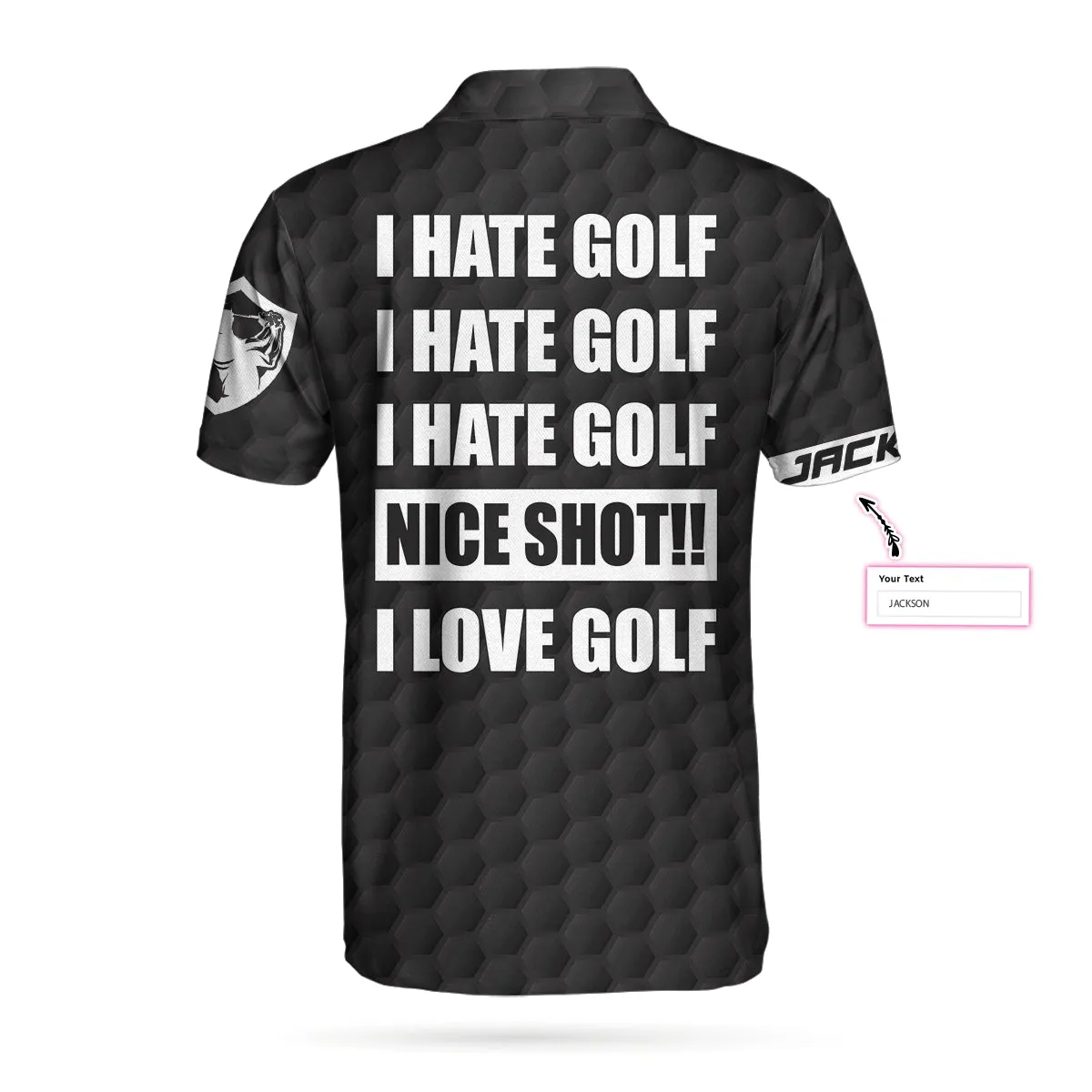 I Hate Golf Nice Shot I Love Golf Custom Polo Shirt, Personalized Golf Pattern Polo Shirt, Best Golf Shirt For Men Coolspod