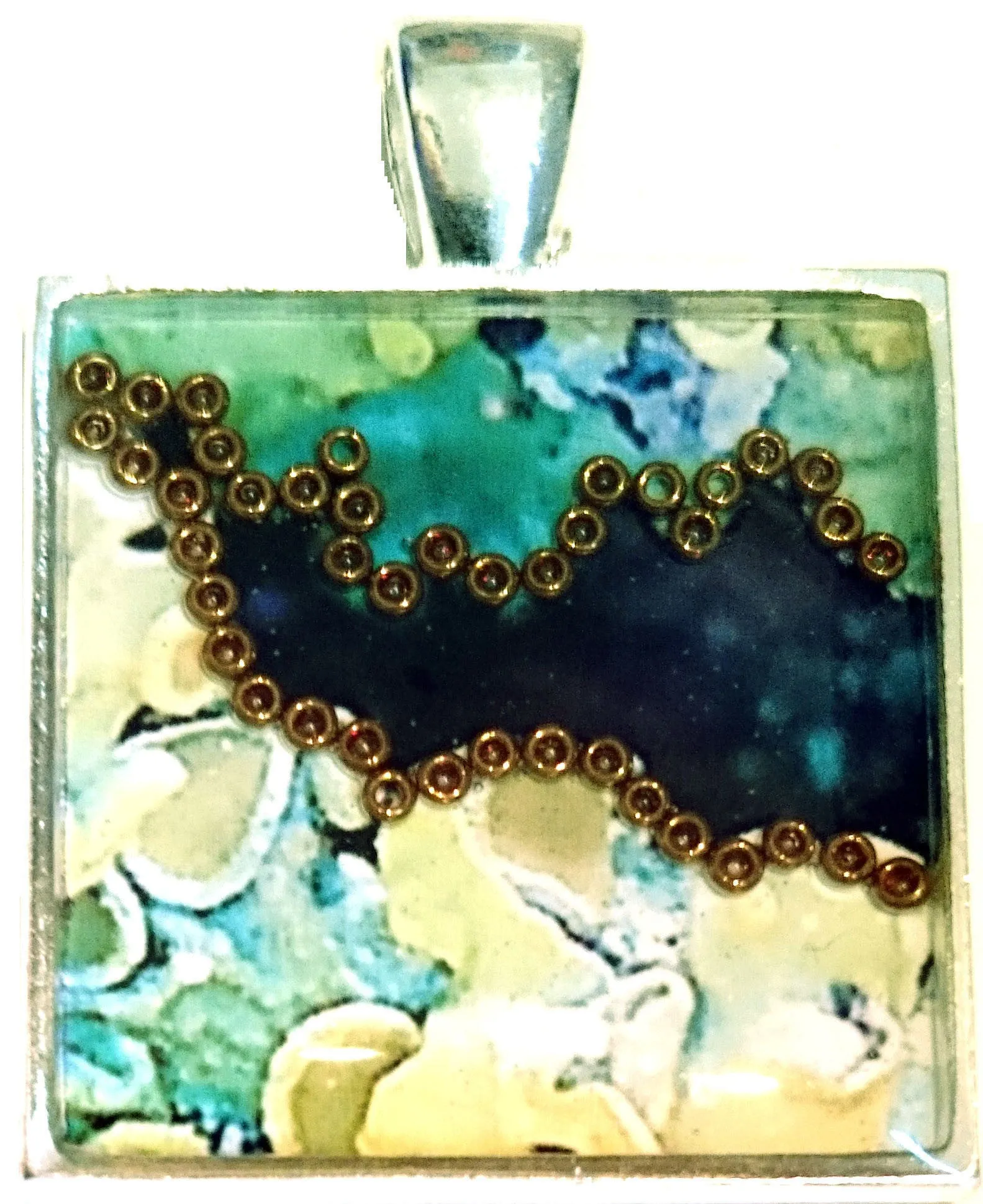 Indigo - silver plated pendant and necklace