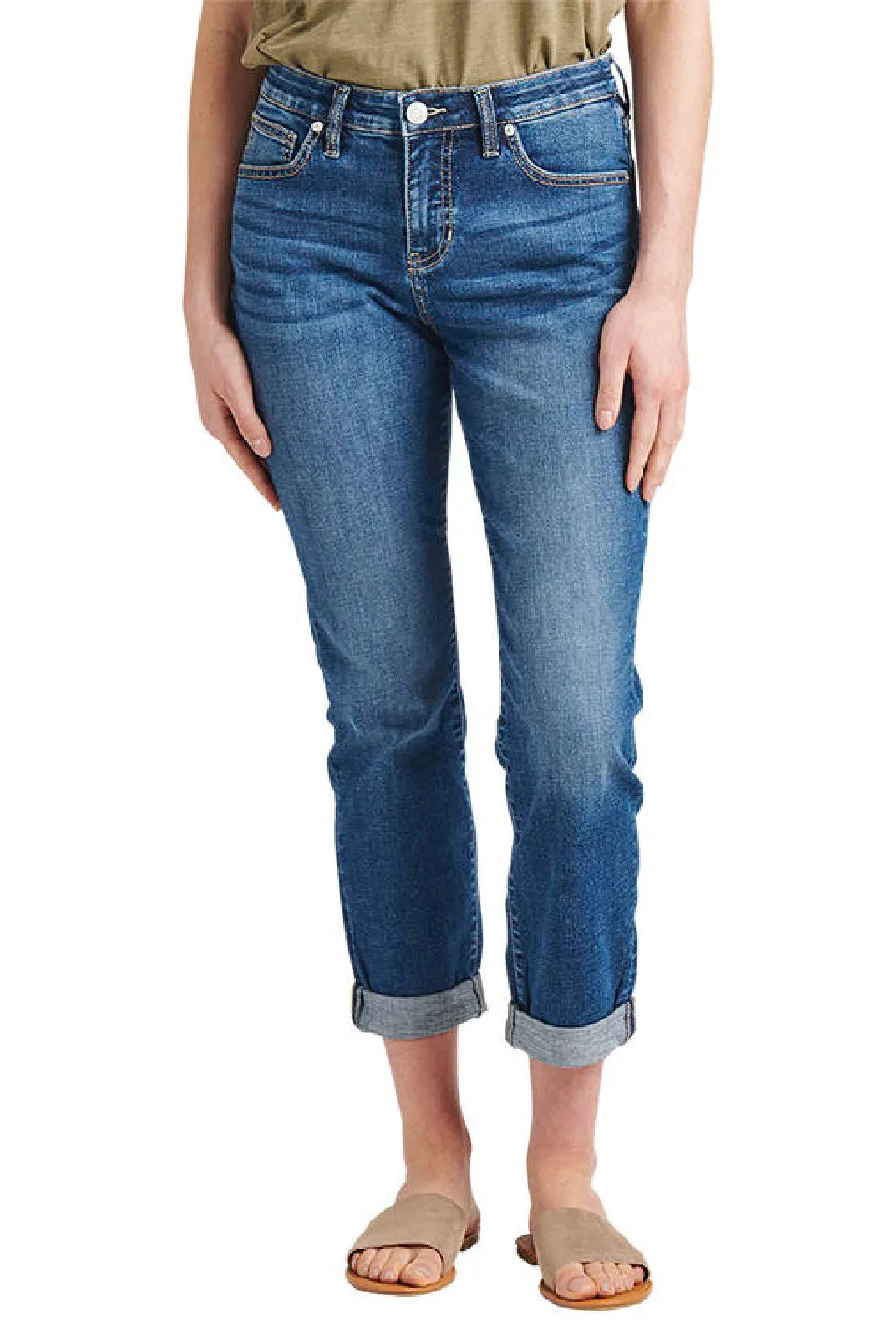 Jag Jeans Carter Mid Rise Girlfriend Jeans (Thorn Blue Wash)