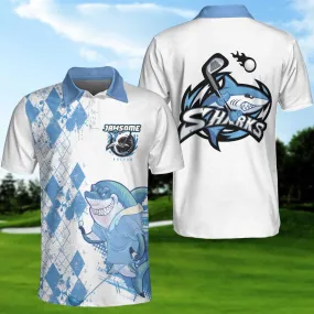 Jawsome Golfer Shark Golf Short Sleeve Polo Shirt, Shark Golfer Polo Shirt, Best Golf Shirt For Men Coolspod