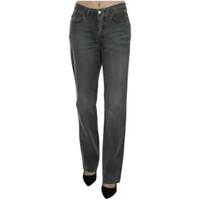 Just Cavalli Chic Gray Mid Waist Straight Leg Jeans