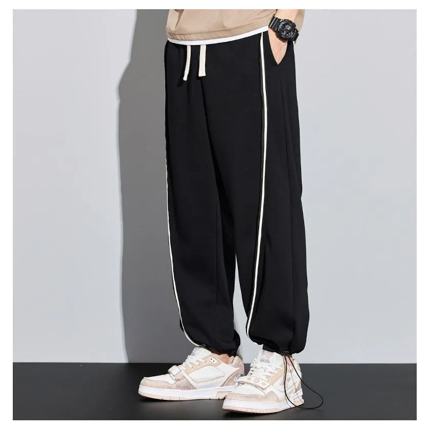 Knitted Sports Loose Fit Drawstring Tapered Sweatpant