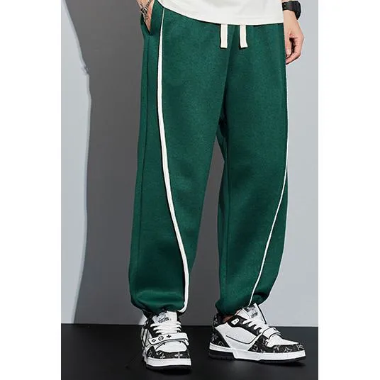 Knitted Sports Loose Fit Drawstring Tapered Sweatpant