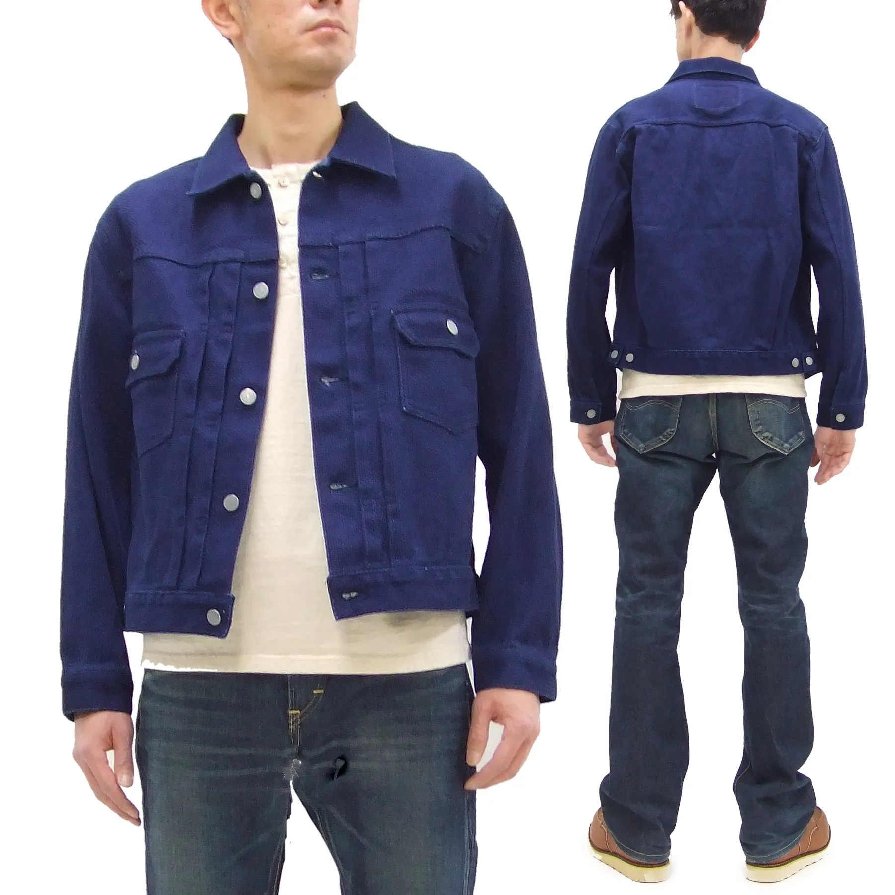 Kojima Genes Sashiko Jacket rnb5049 Men's Type 2 Style Japanese Sashiko Indigo Jacket RNB-5049