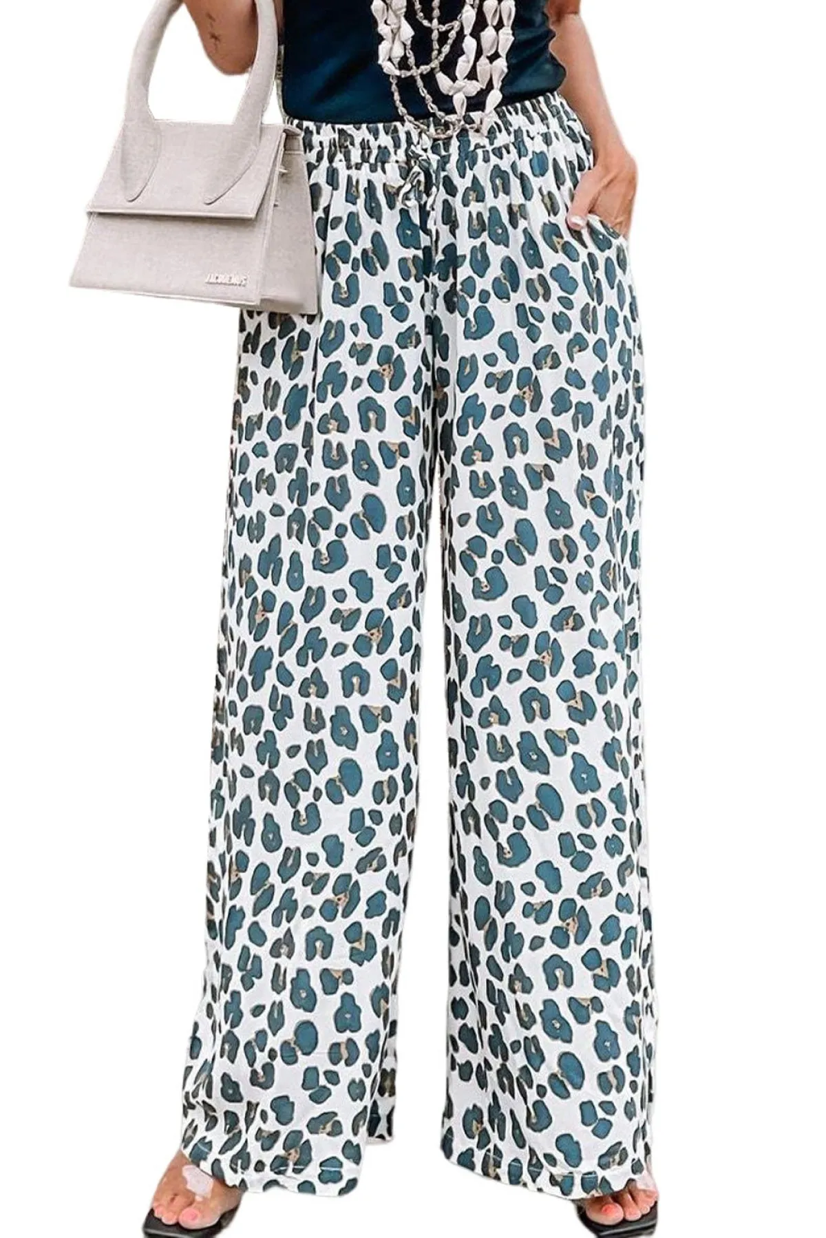 Leopard Drawstring Waist Culottes