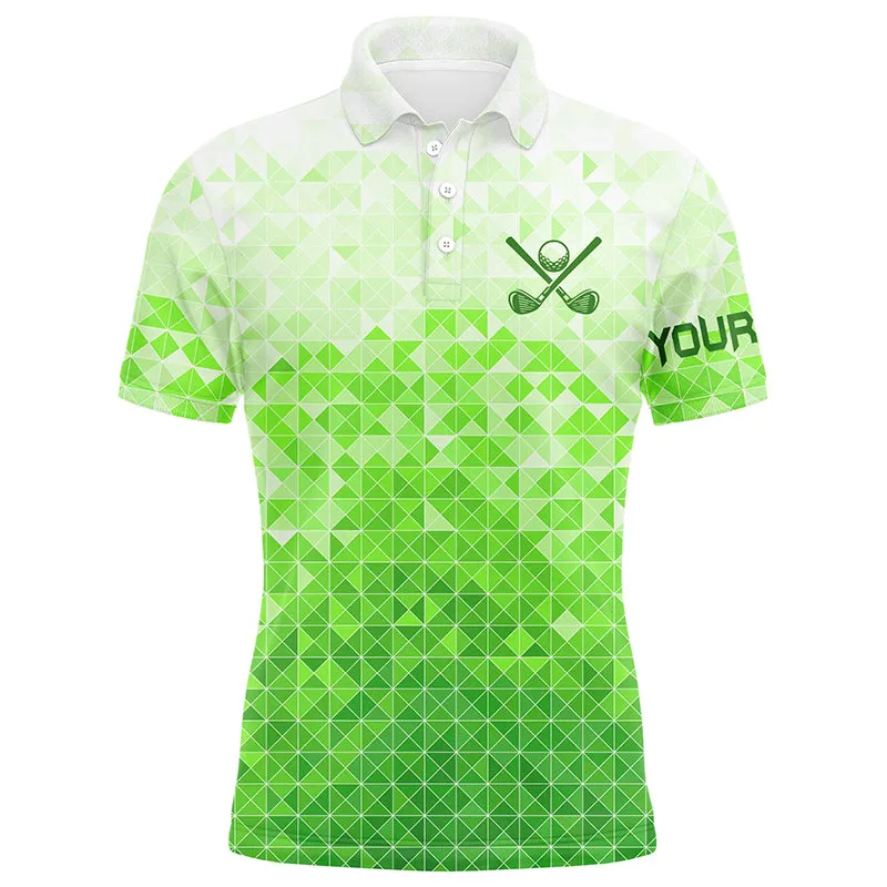 Mens Golf Polos Shirts Custom Name Green Golf Apparel, Coolest Polo Shirts For Mens