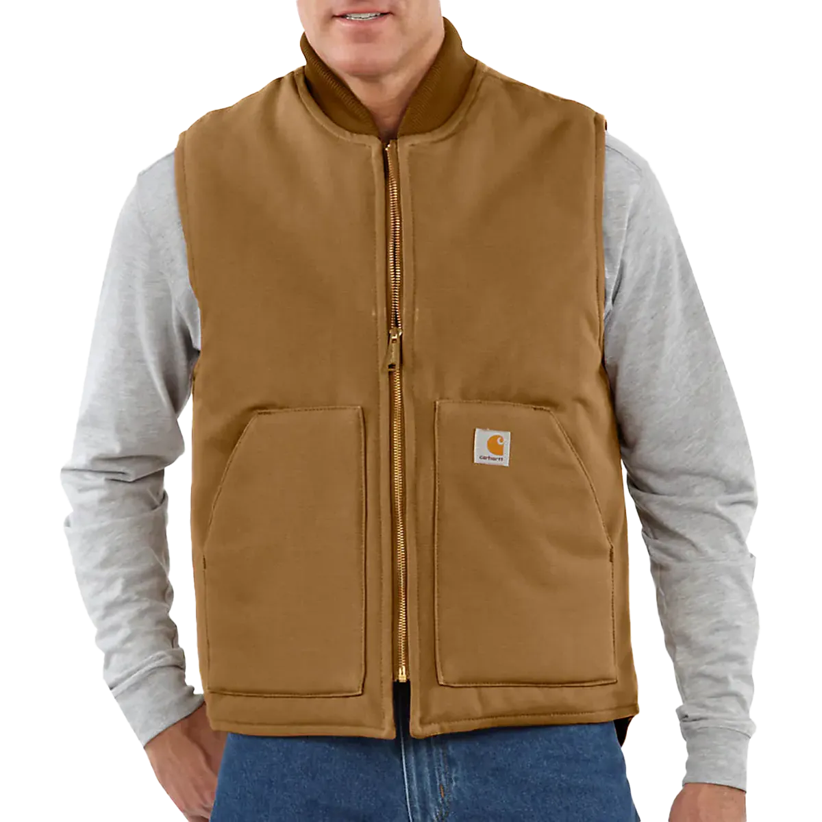 Men's Relaxed Fit Firm Duck Insulated Rib Collar Vest