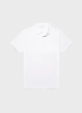 Men's Sea Island Cotton Riviera Polo Shirt in White