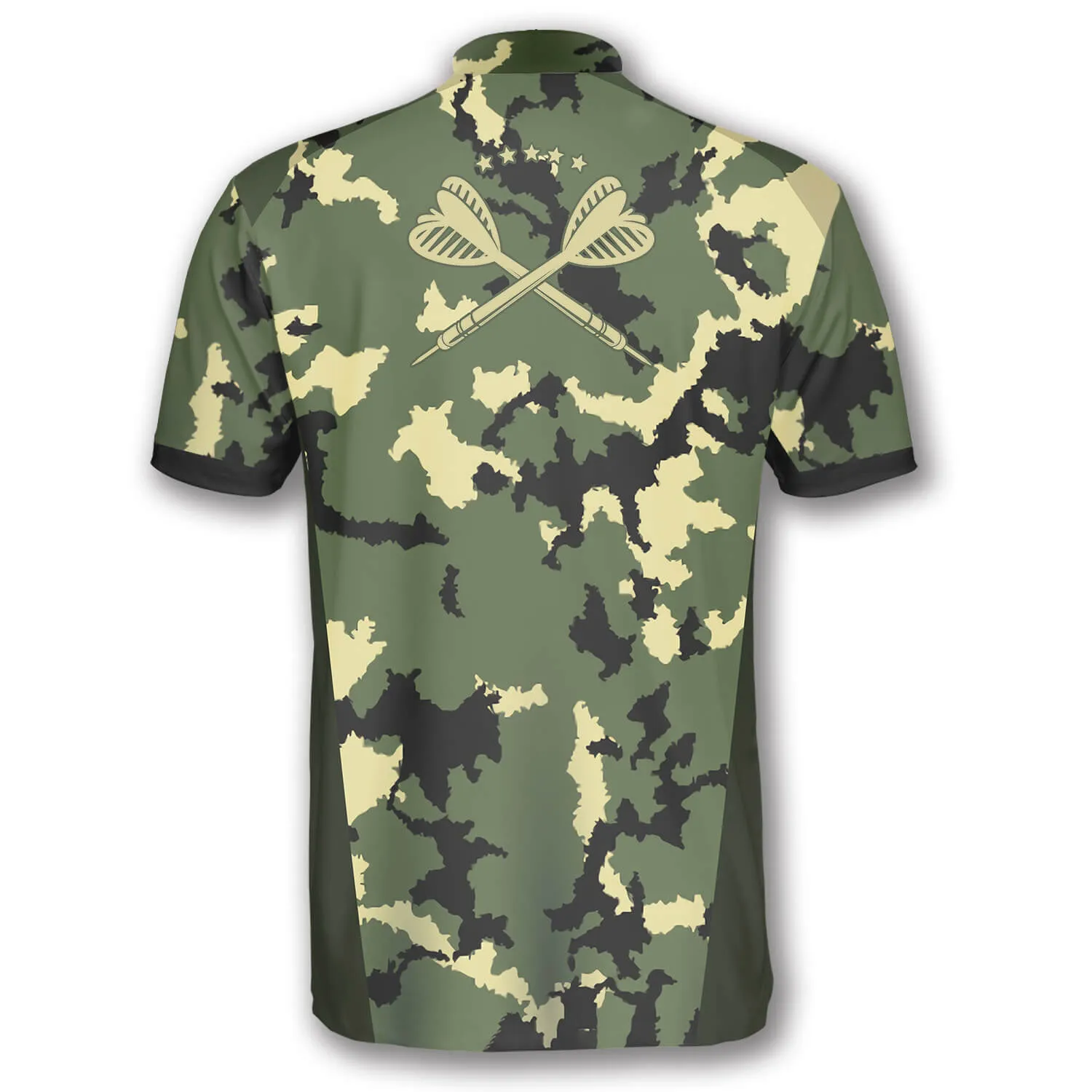 Military Print Custom Darts Jerseys for Men, Perfect Shirt for Dart Player, Camo Pattern Dart Shirt