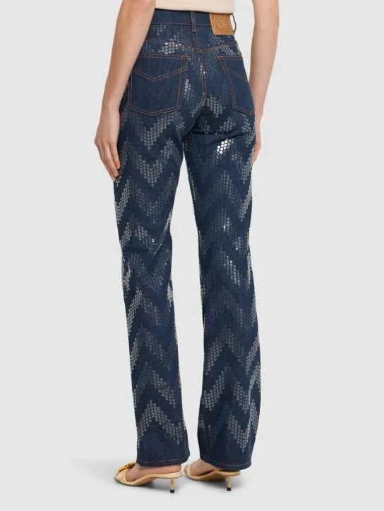 Missoni   Zig Zag sequined denim straight jeans 