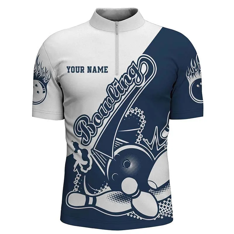 Multi Color Custom Bowling Shirts For Men, Strike Bowling Team Shirts Bowling Pin