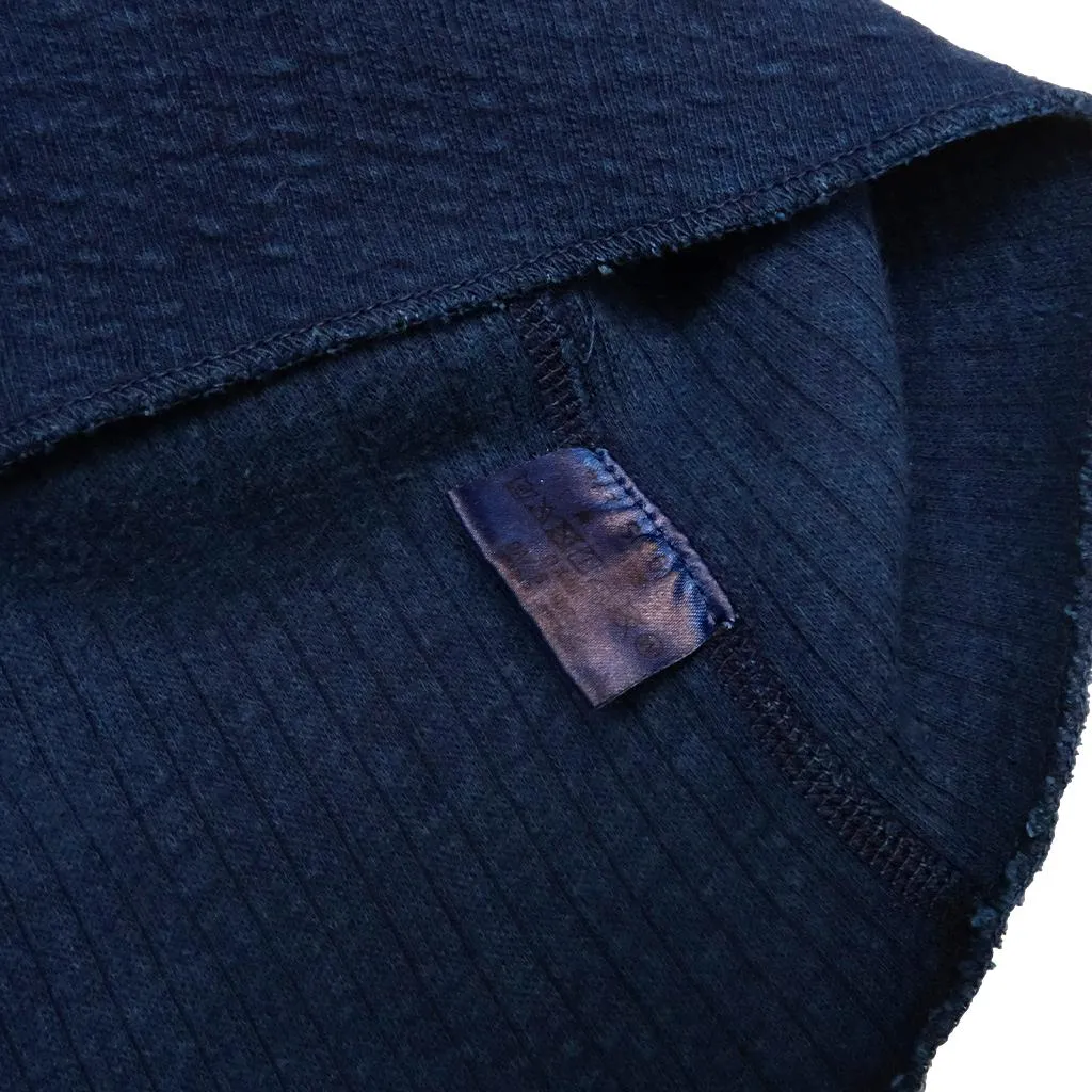 OD LW Indigo Dyed Double Face Jacquard Crewneck Thermal