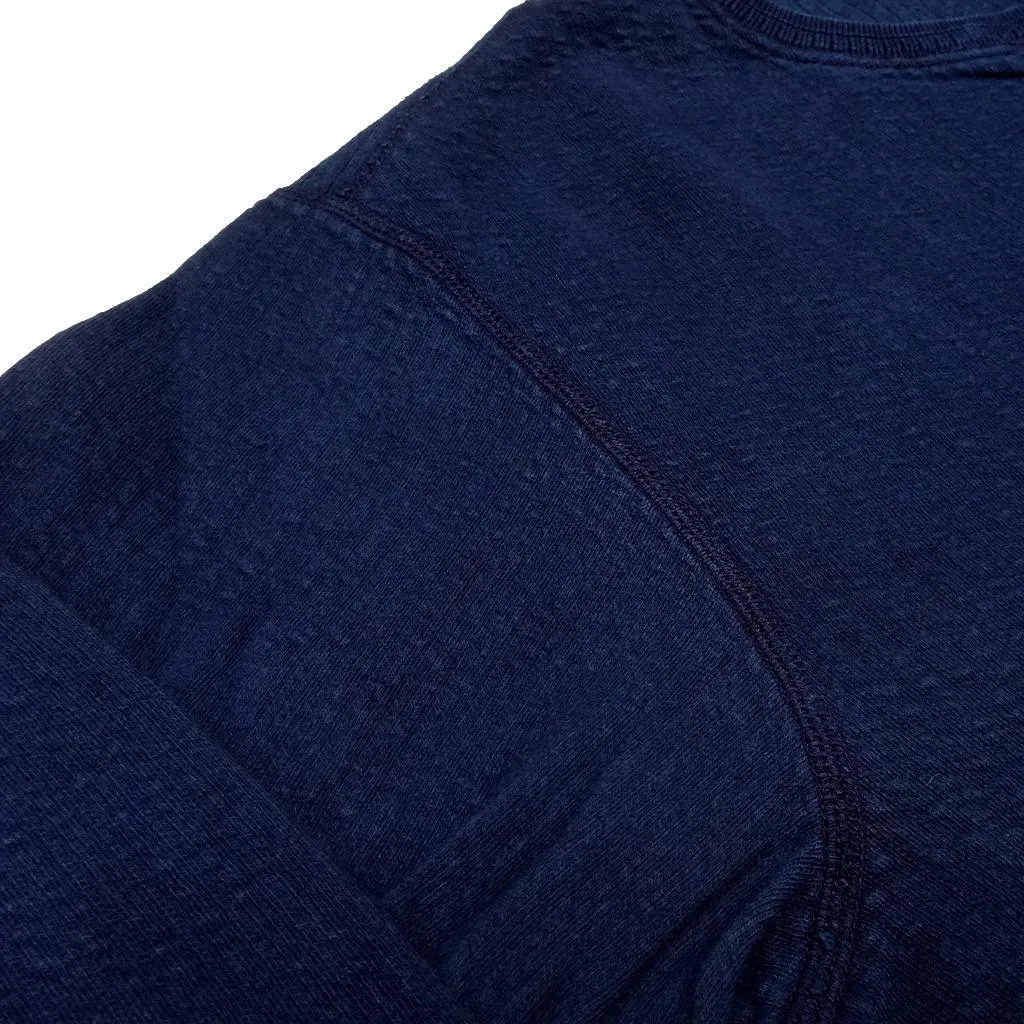 OD LW Indigo Dyed Double Face Jacquard Thermal Henley