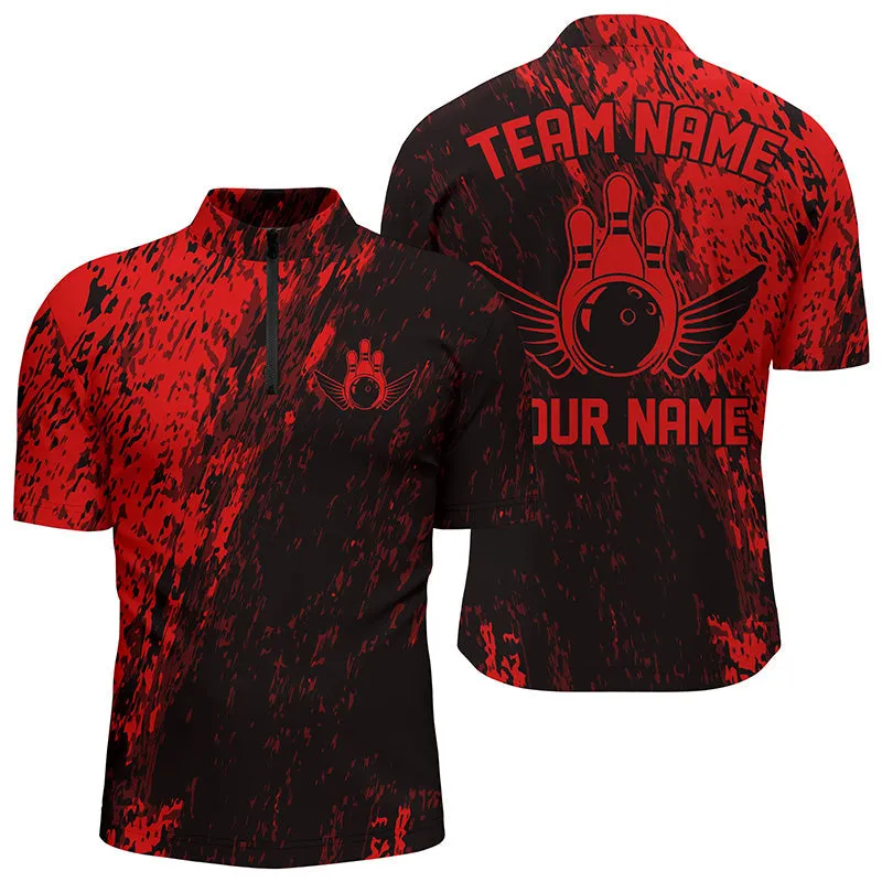 Personalized Bowling Shirts For Men And Women, Team Bowling Jerseys Bowling Pin Water Color