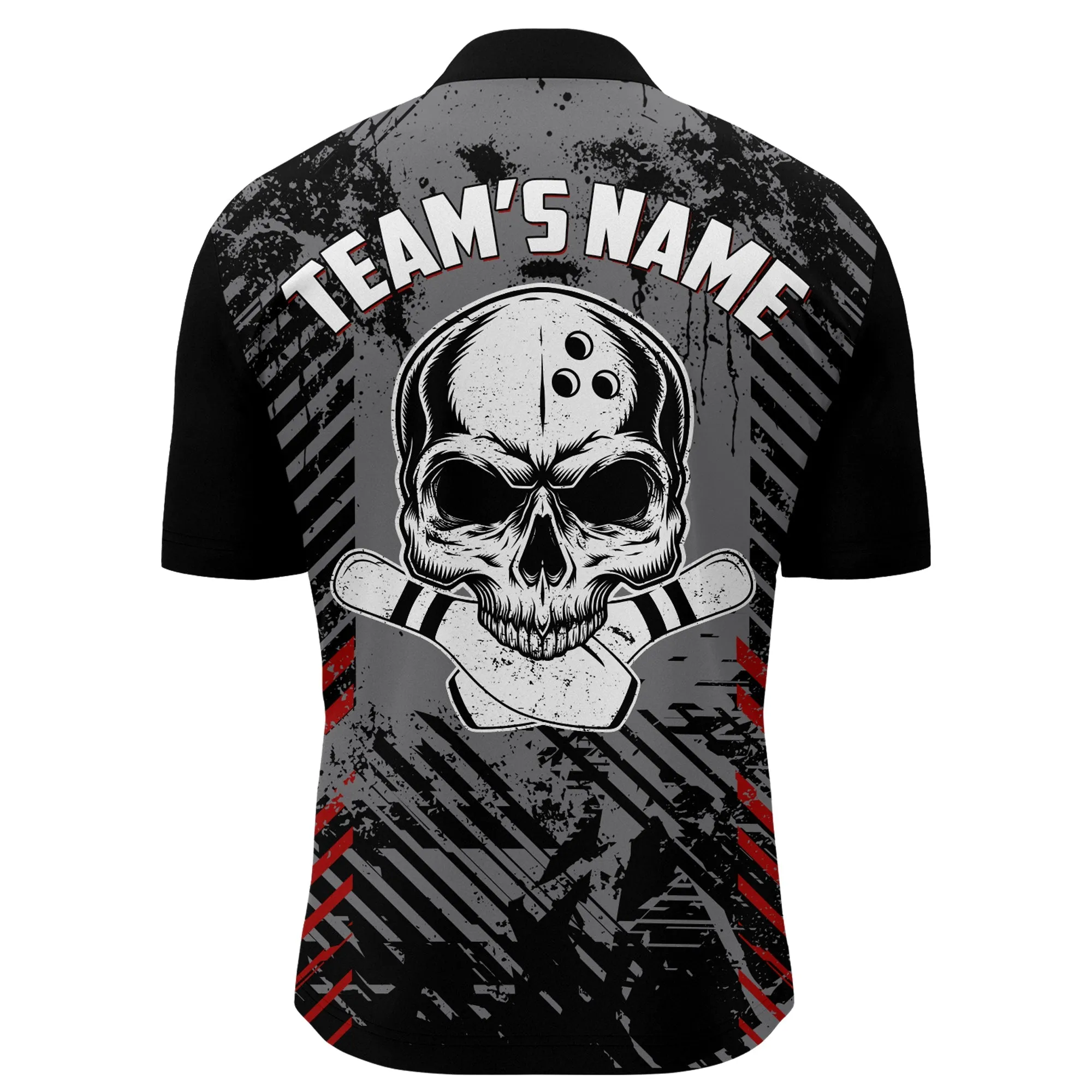 Personalized Skull Bowling Shirt for Men Custom Team's Name Bowling Jersey Shirt, Skull Bowling Jersey