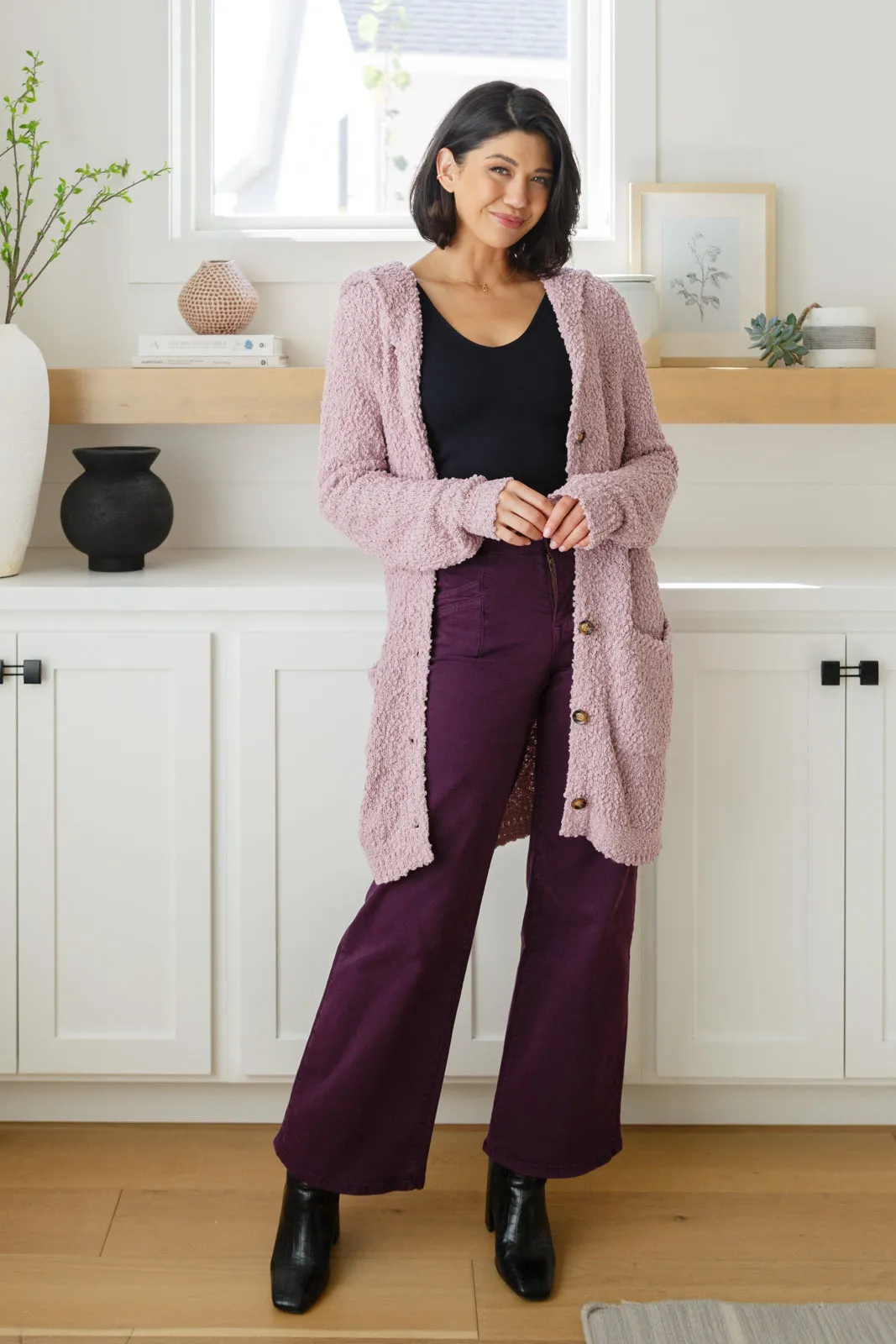 Petunia High Rise Wide Leg Jeans in Plum - MICA Denim