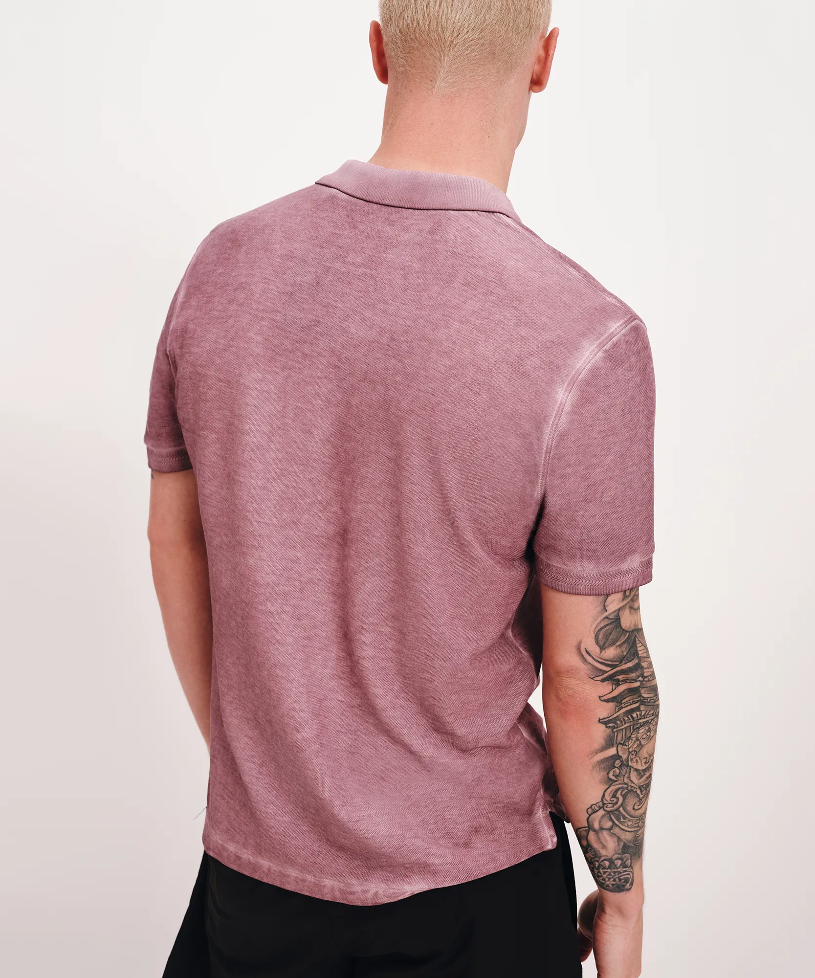 Pique with Chroma Wash Short Sleeve Polo - Wisty Mauve