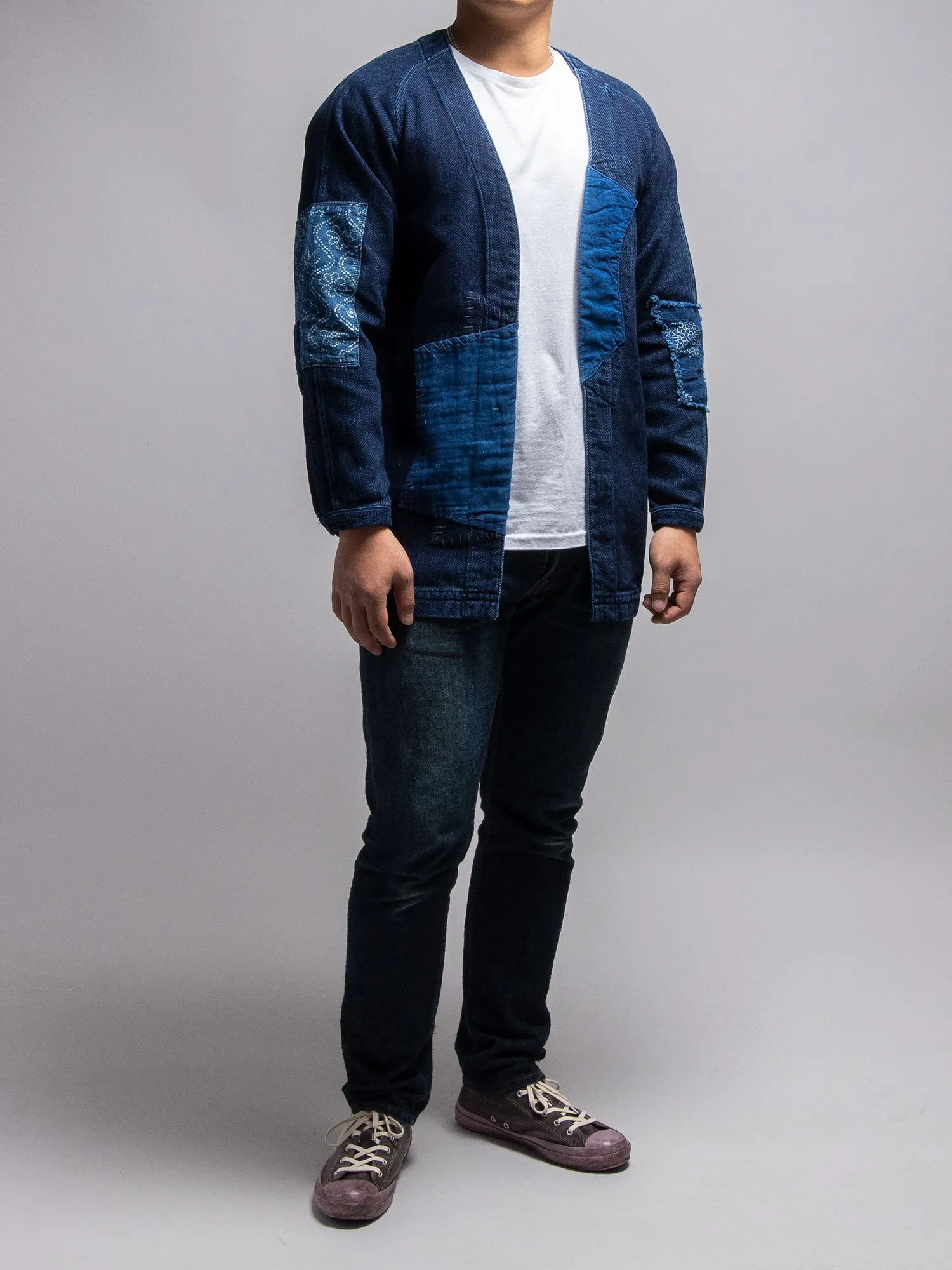 "10th Anniversary" Haori Sashiko Shirt in Washed Indigo