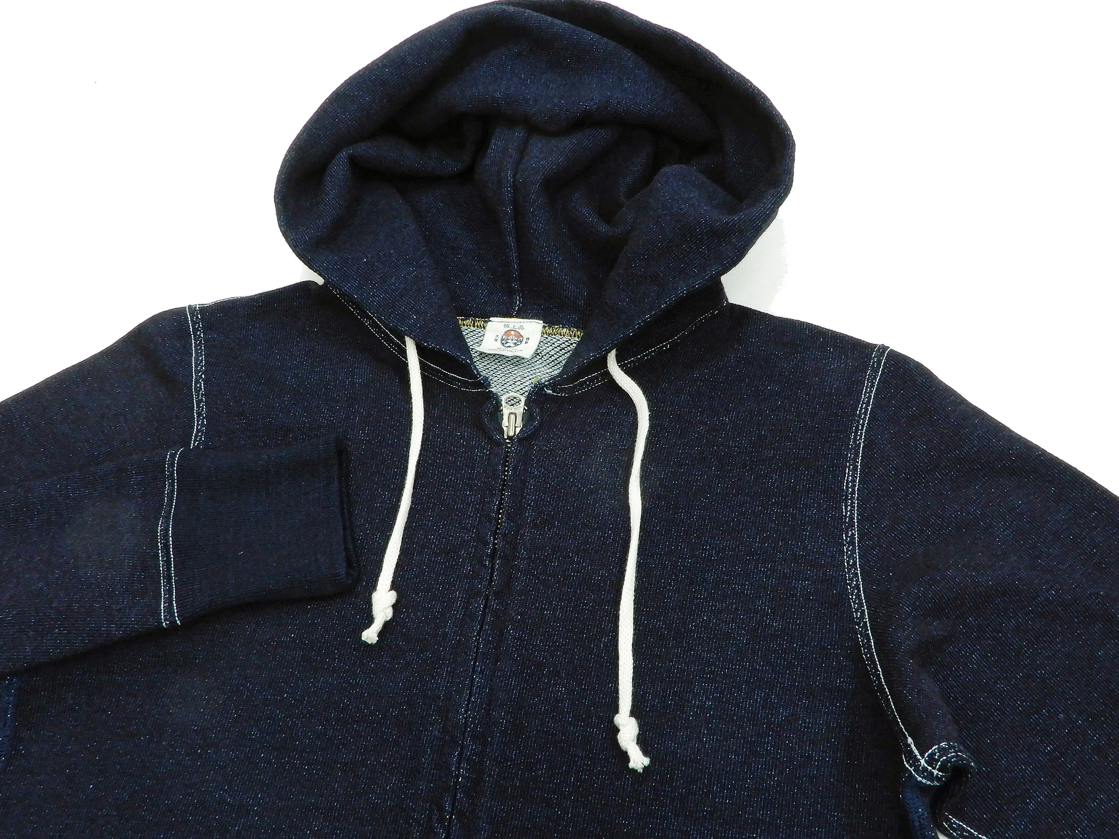 Samurai Jeans Indigo Hoodie Men's Slim Fit Plain Full Zip-Up Hooded Sweatshirt SIS-102