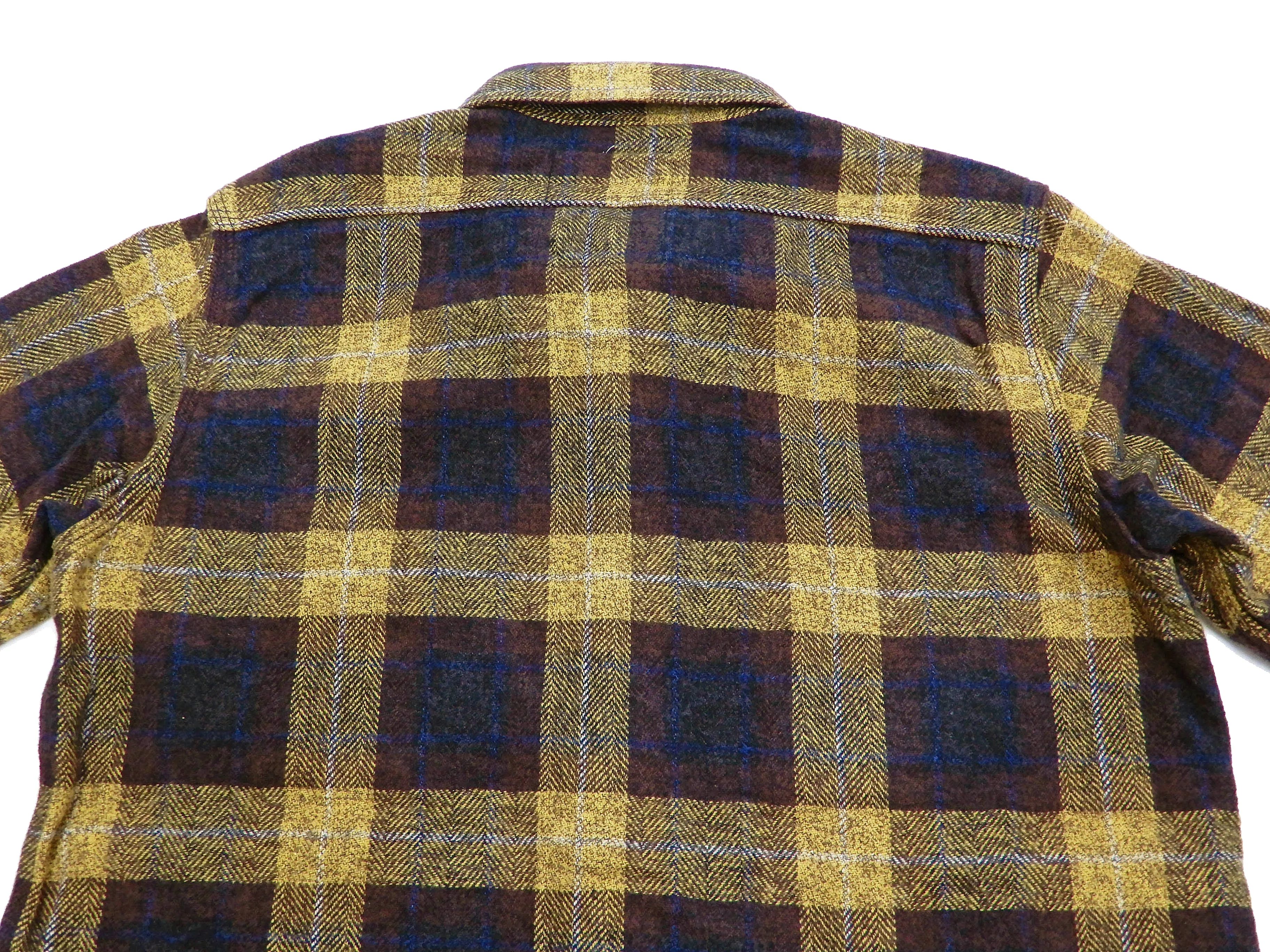 Samurai Jeans Plaid Flannel Shirt Men's Checked Long Sleeve Work Shirt SNL20-01 Yellow