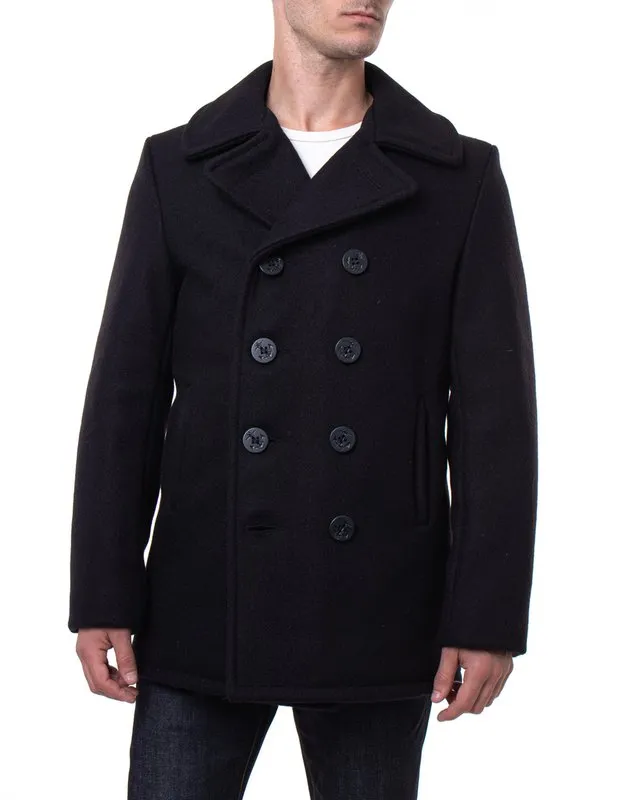 Schott Classic Melton Wool Navy Pea Coat 740