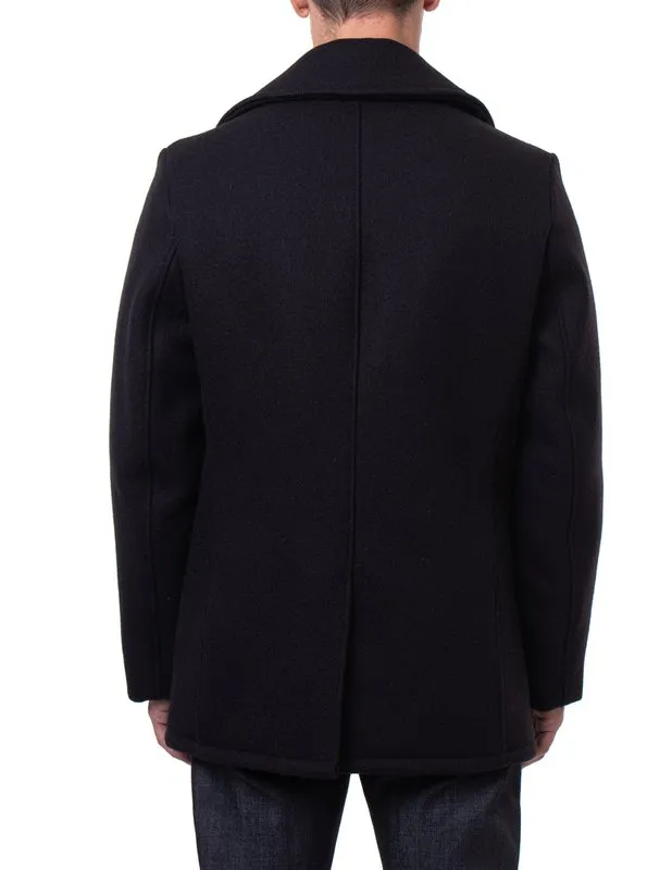 Schott Classic Melton Wool Navy Pea Coat 740