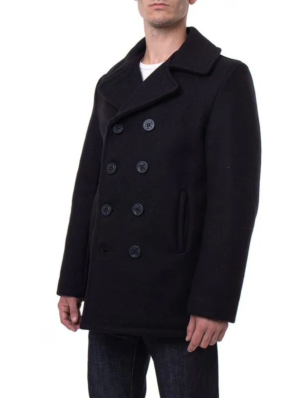 Schott Classic Melton Wool Navy Pea Coat 740