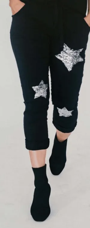 Sequined Star Pants One Size