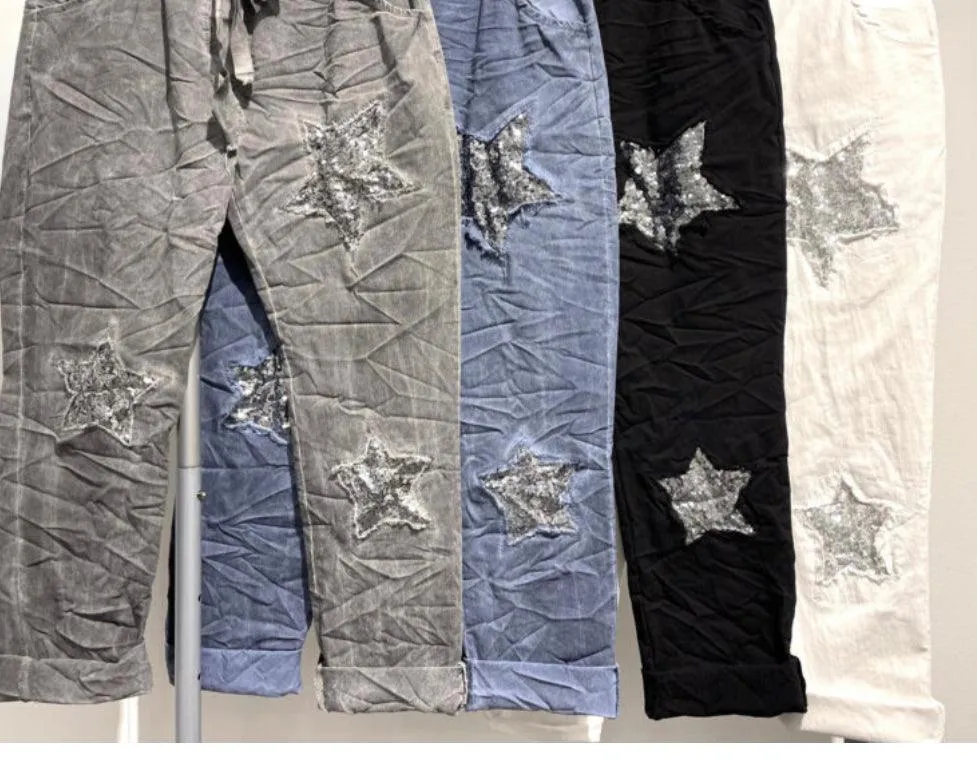 Sequined Star Pants One Size