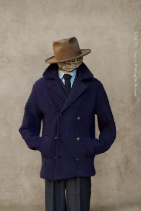 Shaggy Wool Peacoat - Indigo - L